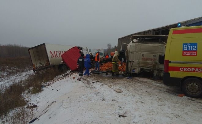 На трассе М-7 в столкновении двух грузовиков погибли оба водителя (ФОТО)