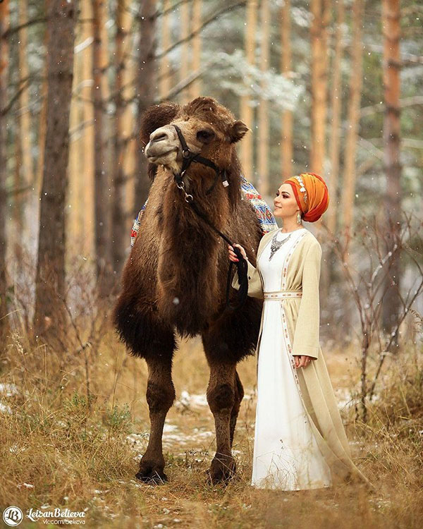 Никах в восточном стиле с верблюдом устроили молодожены в Татарстане (ФОТО)