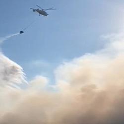 Пожарные второй день ведут борьбу с огнем на Лаишевском полигоне ТБО
